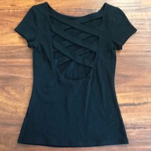 NWT, never worn black Express top with open back.